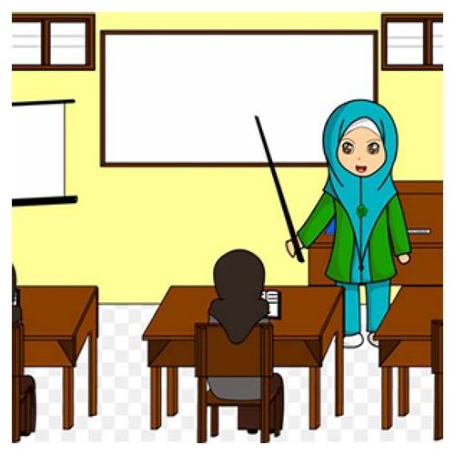 gambar kartun guru perempuan sedang mengajar